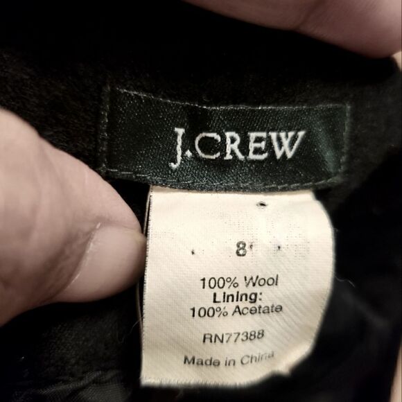 J. Crew Front Split Wool Mini Skirt Black Size 8 - Picture 4 of 5